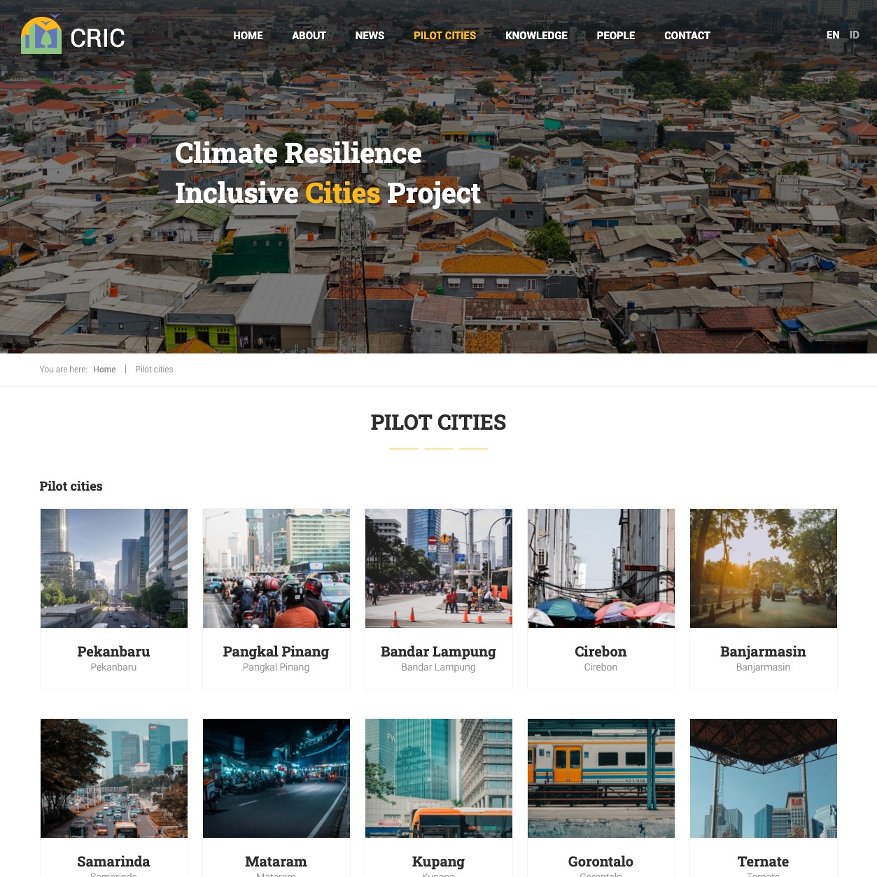 Cities page